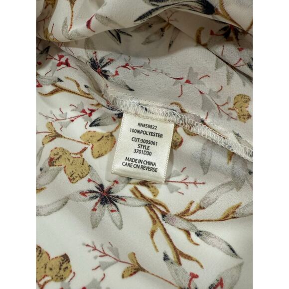 Max Studio Floral Long Sleeve Button Up Blouse Size Large (030) - Picture 6 of 12